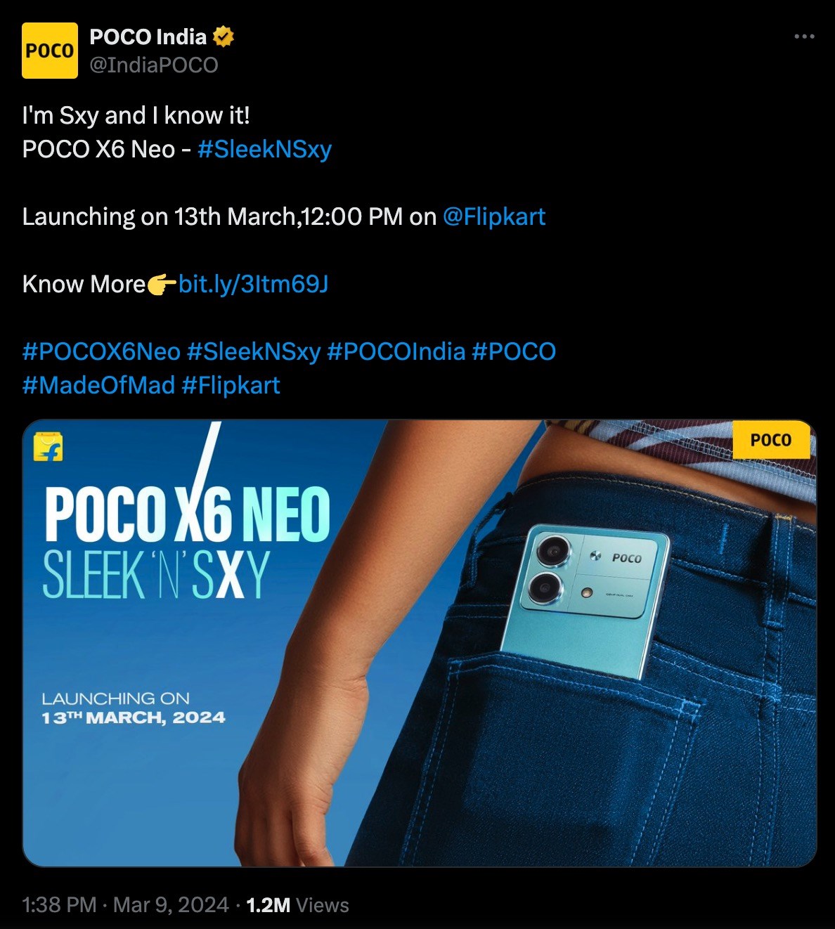 POCO xác nhận POCO X6 Neo ra mắt tại thị trường Ấn Độ vào ngày 13/03 sắp tới. POCO xác nhận POCO X6 Neo ra mắt tại thị trường Ấn Độ vào ngày 13/03 sắp tới.