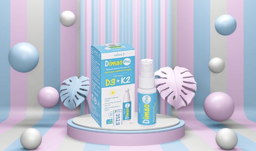 Lọ xịt Valens Dimao Pro D3+K2 hỗ trợ hấp thu canxi 25 ml (từ 0 tháng)