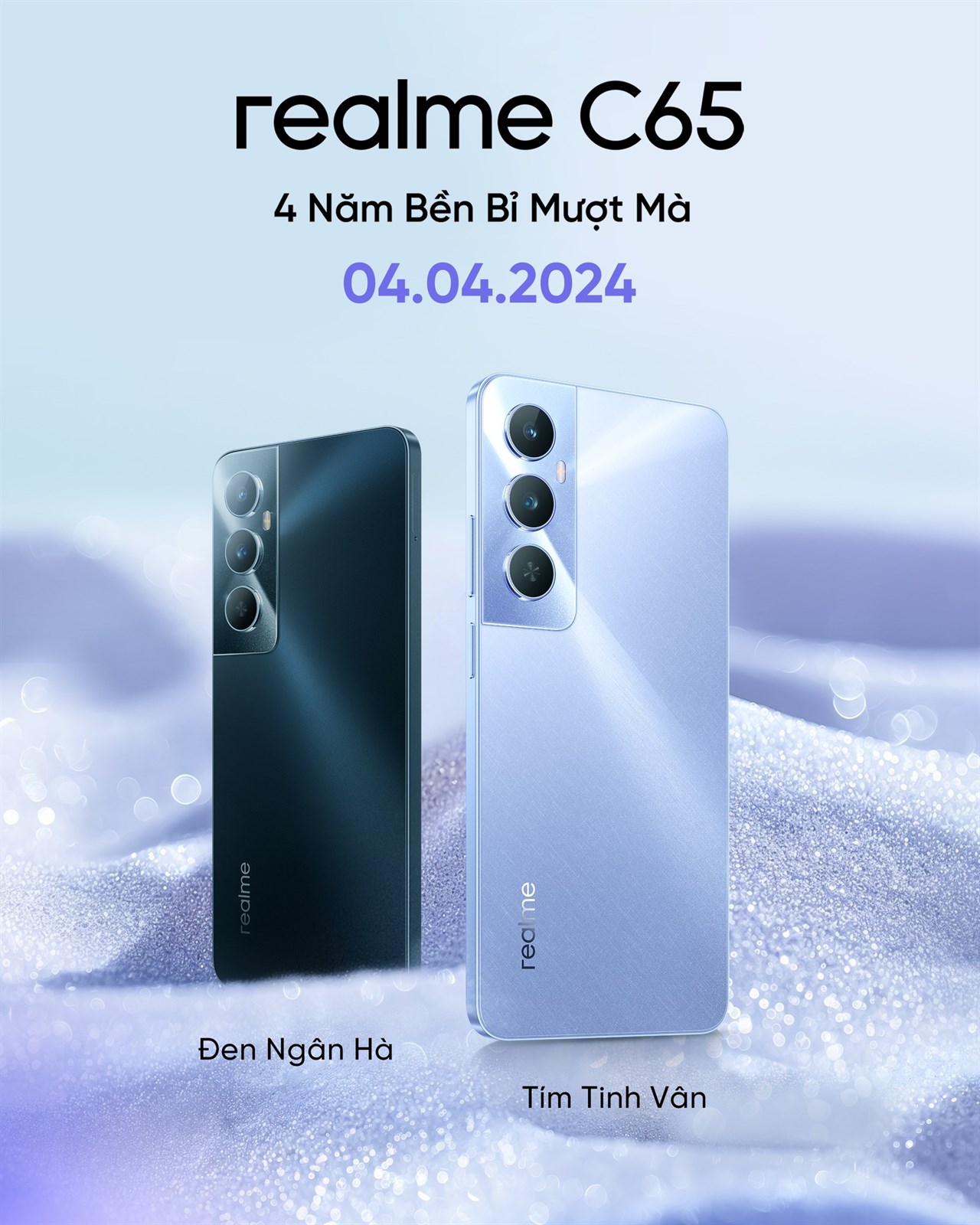Poster cho thấy realme C65 sẽ được ra mắt vào ngày 4/4 tới