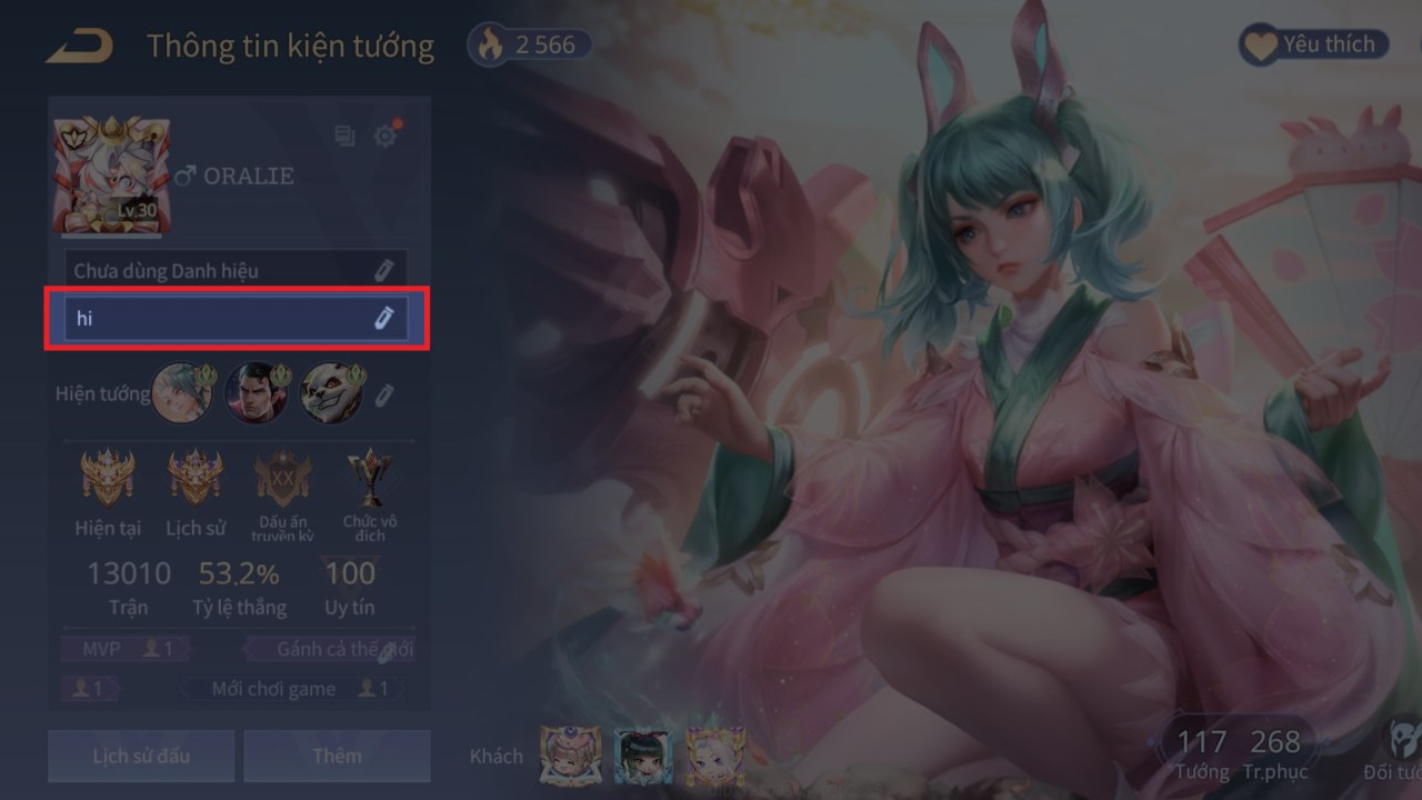 Cách ẩn tiểu sử trong Liên Quân