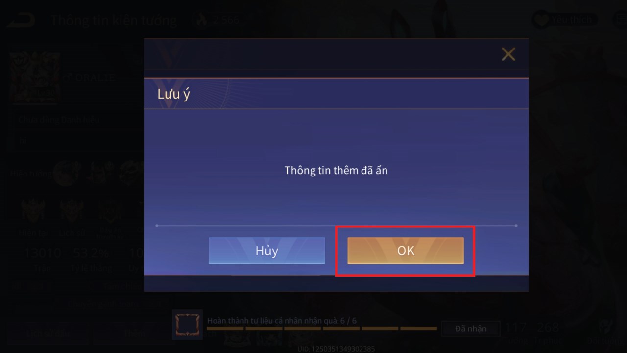 Cách ẩn tiểu sử trong Liên Quân