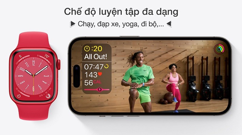 Apple Watch S8 LTE giúp bạn thoải mái tham gia hoạt động thể thao Apple Watch S8 LTE giúp bạn thoải mái tham gia hoạt động thể thao