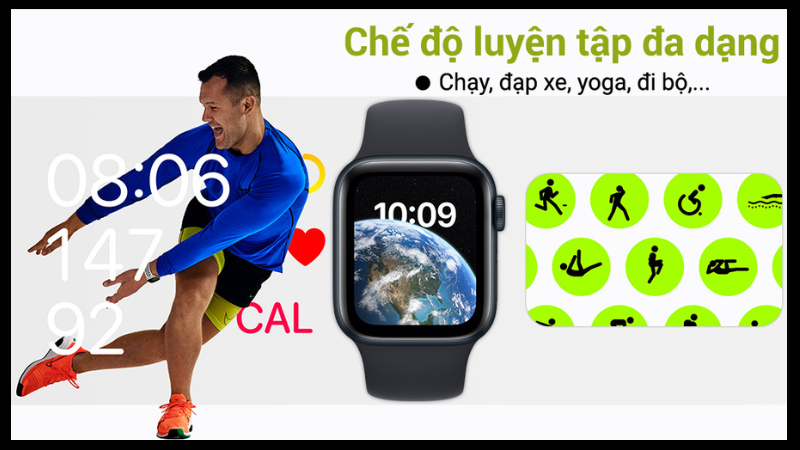 Apple Watch SE 2 có rất nhiều chế độ luyện tập Apple Watch SE 2 có rất nhiều chế độ luyện tập
