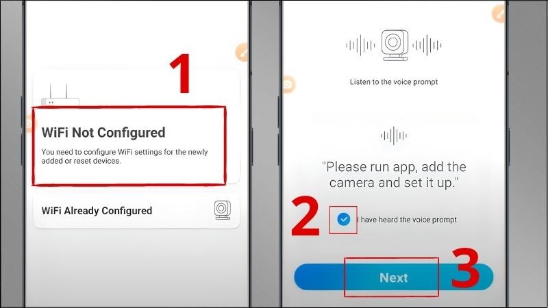 Chọn Wifi Not Configured > Click chọn như h&igrave;nh > Chọn Next