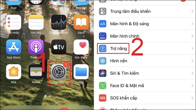 Bạn mở C&agrave;i đặt, chọn C&agrave;i đặt chung 