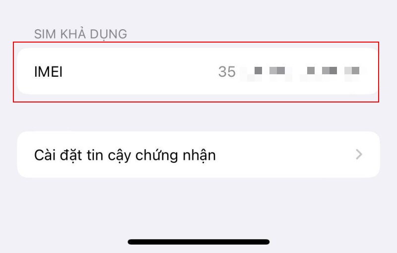 Kiểm tra IMEI tr&ecirc;n iPhone