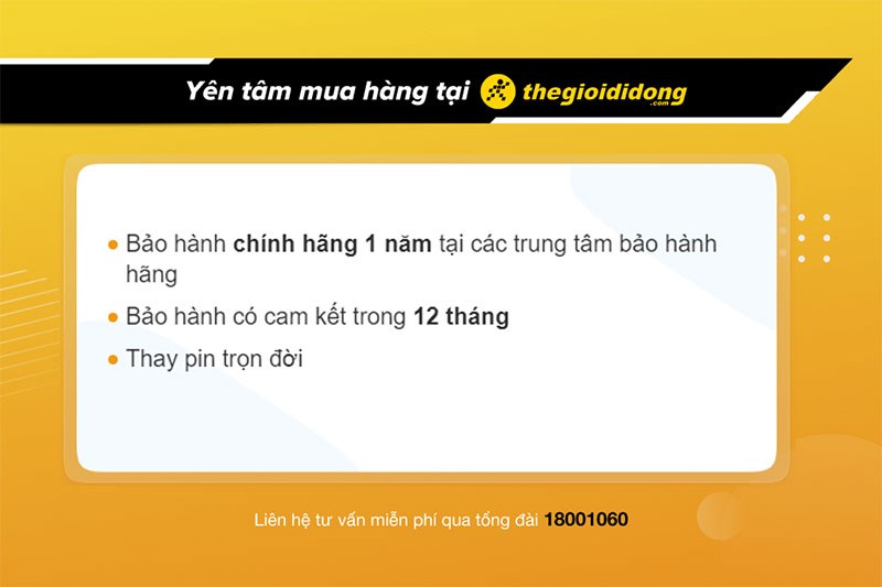 Chính sách bảo hành đồng hồ tại Thế Giới Di Động