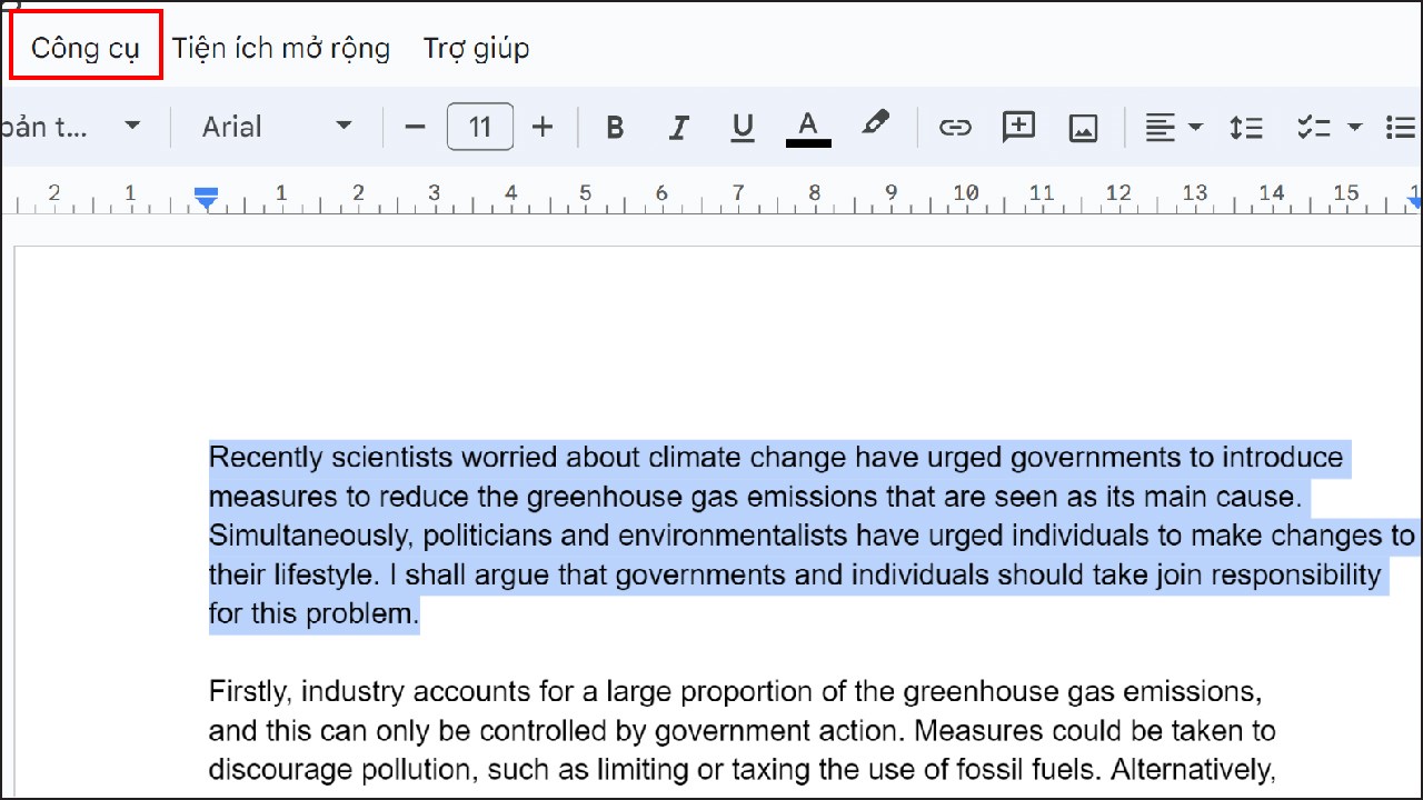 Cách đếm số từ trên Google Docs Cách đếm số từ trên Google Docs