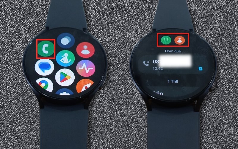 Nhấn v&agrave;o Điện thoại > Chọn B&agrave;n ph&iacute;m hoặc Danh bạ