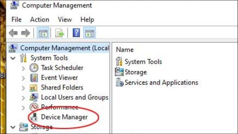 Ngay tại vị tr&iacute; của cột b&ecirc;n tr&aacute;i, chọn Device Manager