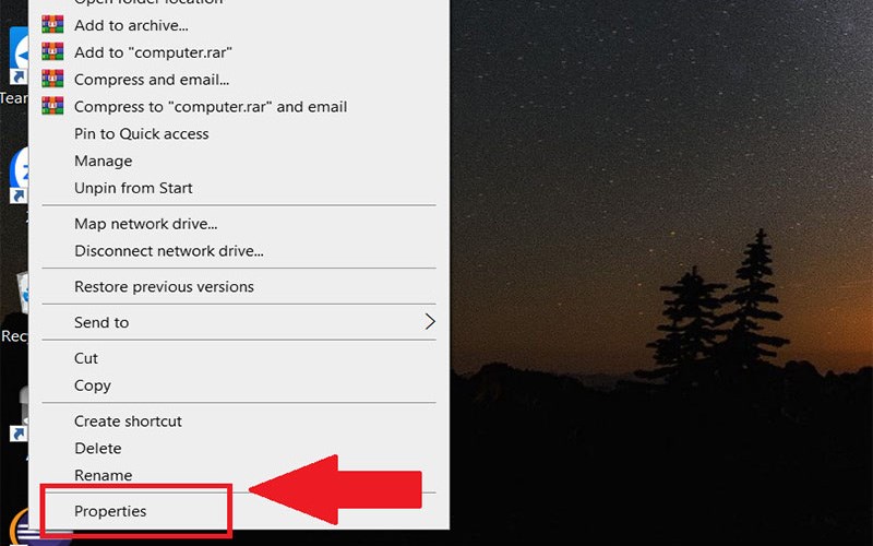 Nhấn chuột phải vào biểu tượng This computer Nhấn chuột phải vào biểu tượng This computer