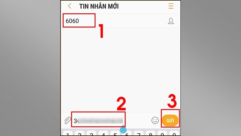 Khởi động ứng dụng Tin nhắn để soạn tin với c&uacute; ph&aacute;p 