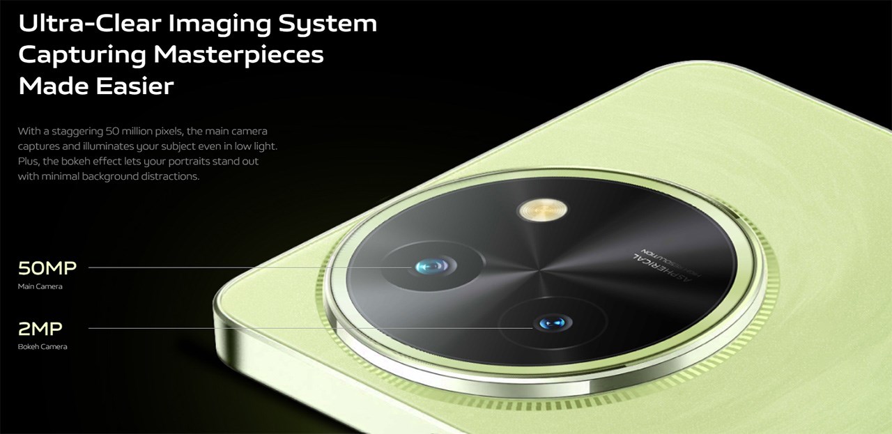 Vivo T3X 5G  được trang bị camera 50 MP và camera đo độ sâu trường ảnh 2 MP