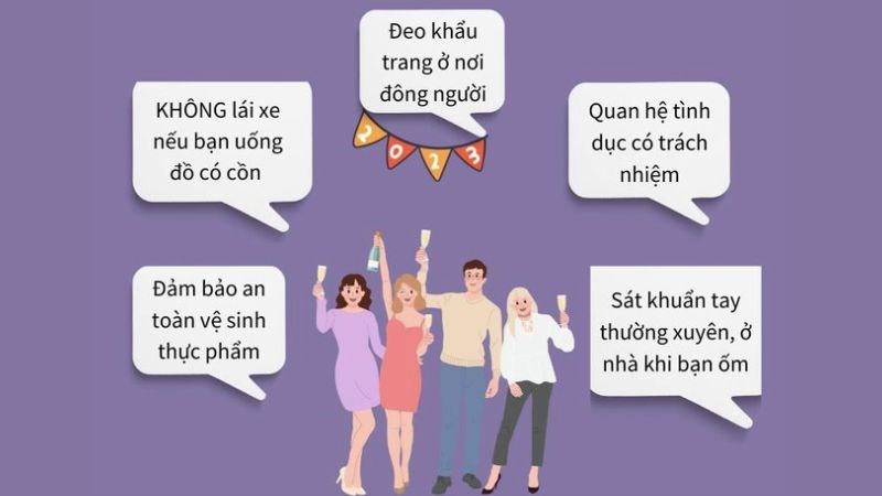 Dù tụ tập liên hoan cùng bạn bè những cùng đừng quên bảo vệ sức khoẻ bản thân