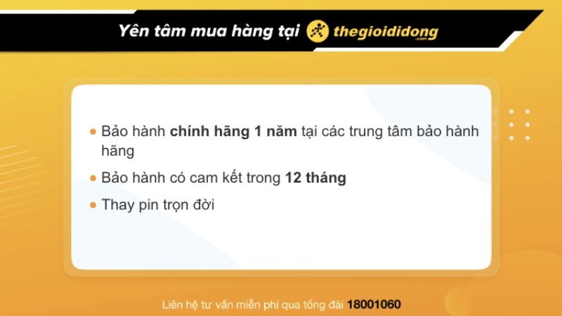 Chính sách bảo hành đồng hồ tại TGDĐ