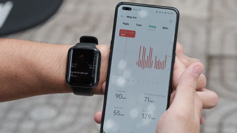 T&iacute;nh năng đo lường nhịp tim tr&ecirc;n OPPO Watch 