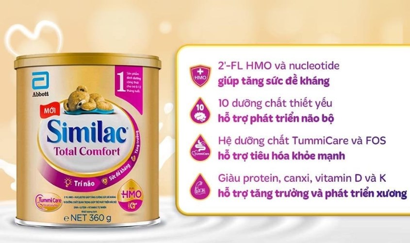 Sữa bột Similac Total Comfort số 1 360g (0 - 12 tháng) dành cho trẻ không dung nạp đường lactose