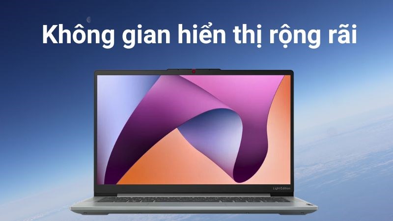 Màn hình laptop với kh&ocirc;ng gian hi&ecirc;̉n thị r&ocirc;̣ng rãi, đáp ứng t&acirc;̀m nhìn người dùng