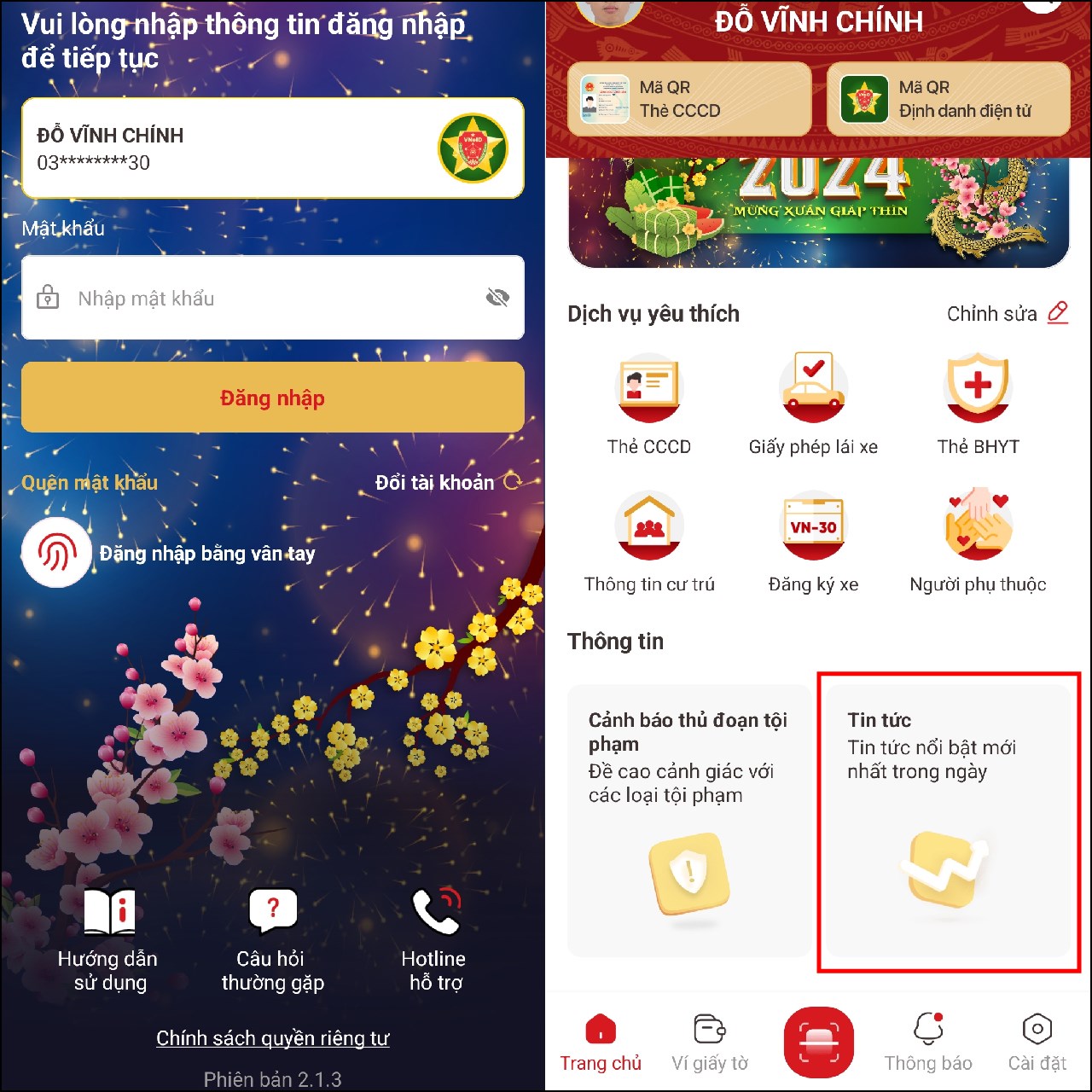 Cách đọc báo xem tin tức trên VNeID 