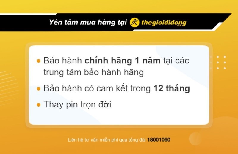 Chính sách bảo hành đồng hồ tại Thế Giới Di Động