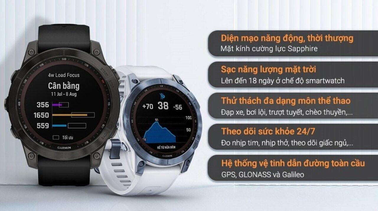 Đồng hồ thông minh Garmin Fenix 7 Sapphire 47mm Đen