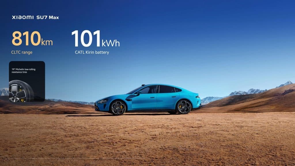 Xiaomi SU7 có khả năng hoạt động tối đa lên đến 810 km