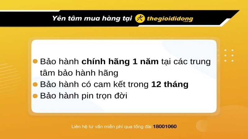 Chính sách bảo hành tại Thế Giới Di Động Chính