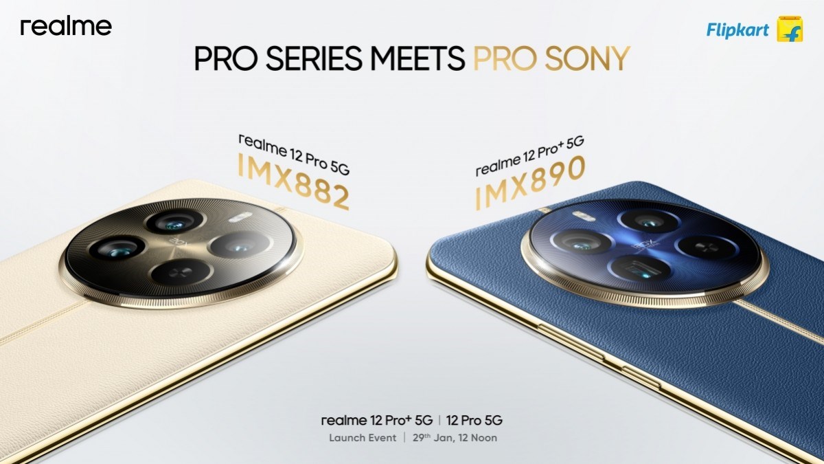 Poster cho thấy bộ đôi cảm biến Sony có trên dòng realme 12 Pro