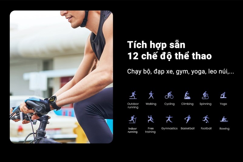 T&iacute;ch hợp sẵn 12 chế độ thể thao