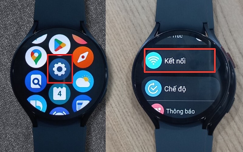 Nhấn vào biểu tượng Cài đặt > Nhấn vào Kết nối. Nhấn vào biểu tượng Cài đặt > Nhấn vào Kết nối.