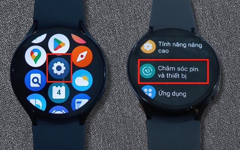 Chọn Cài đặt > Chọn Chăm sóc pin và thiết bị Chọn Cài đặt > Chọn Chăm sóc pin và thiết bị