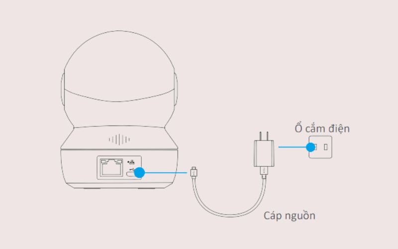 Bật nguồn camera Ezviz C6N