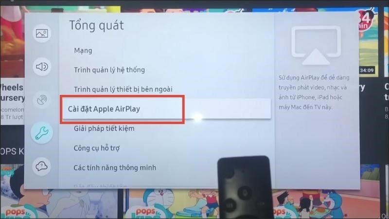 Chọn Cài đặt Apple AirPlay