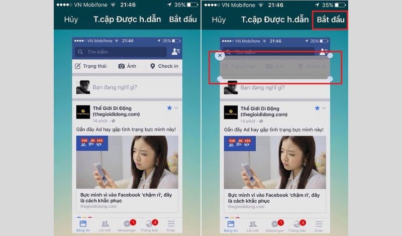 B&acirc;́m phím Home 3 l&acirc;̀n và chọn vùng mong mu&ocirc;́n