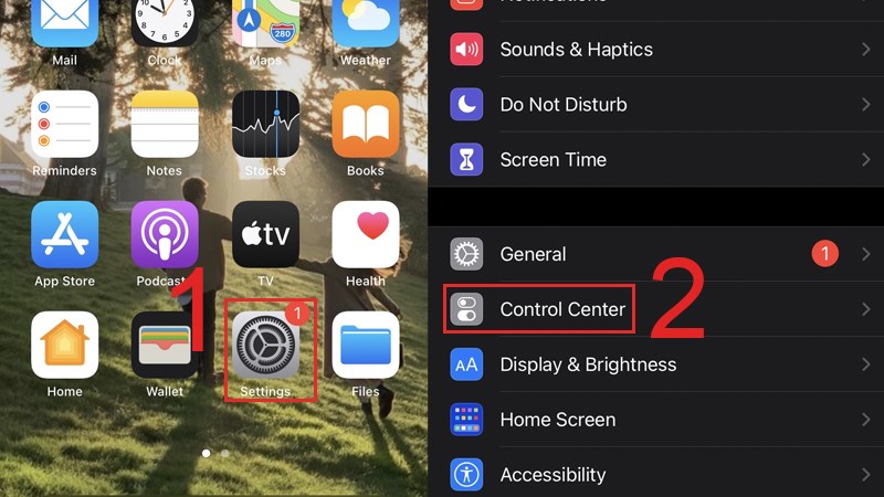 H&atilde;y click v&agrave;o tab Trung t&acirc;m kiểm so&aacute;t