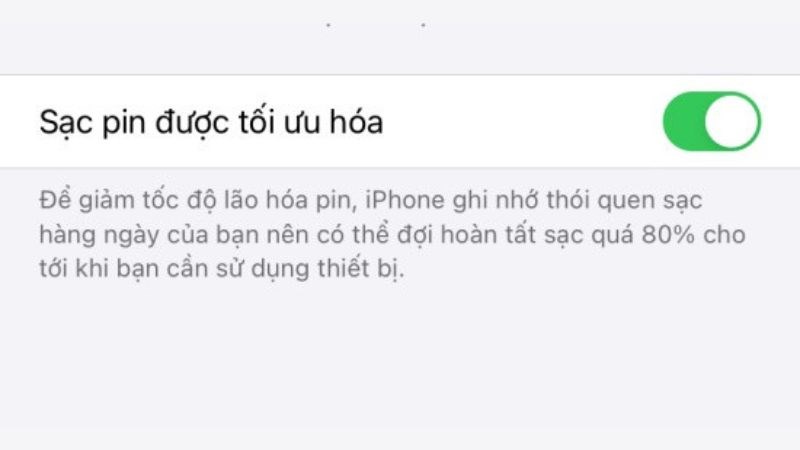 Tính năng “Sạc pin được tối ưu hóa” của iPhone