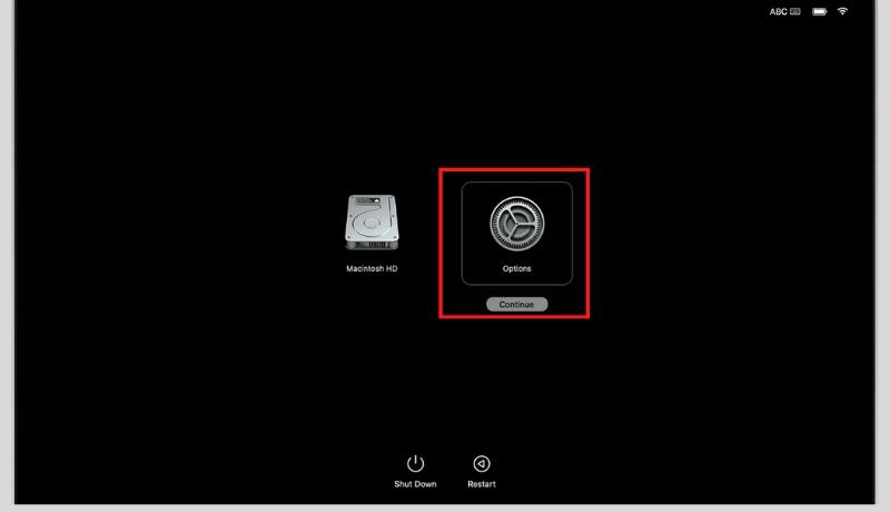 Nh&acirc;́p vào Tùy chọn.