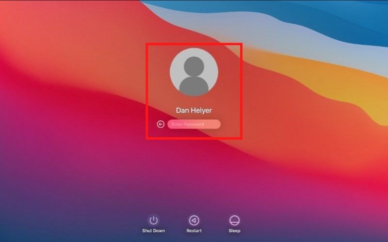 Chọn người dùng và nh&acirc;̣p m&acirc;̣t kh&acirc;̉u.