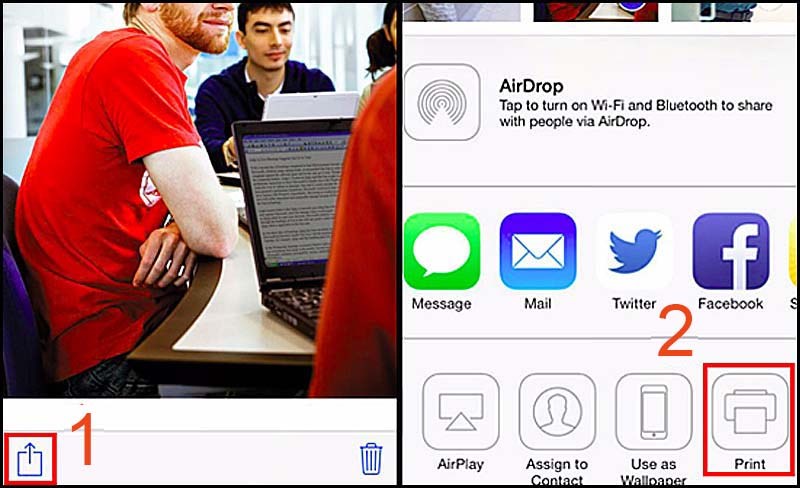 Chọn biểu tượng m&aacute;y in