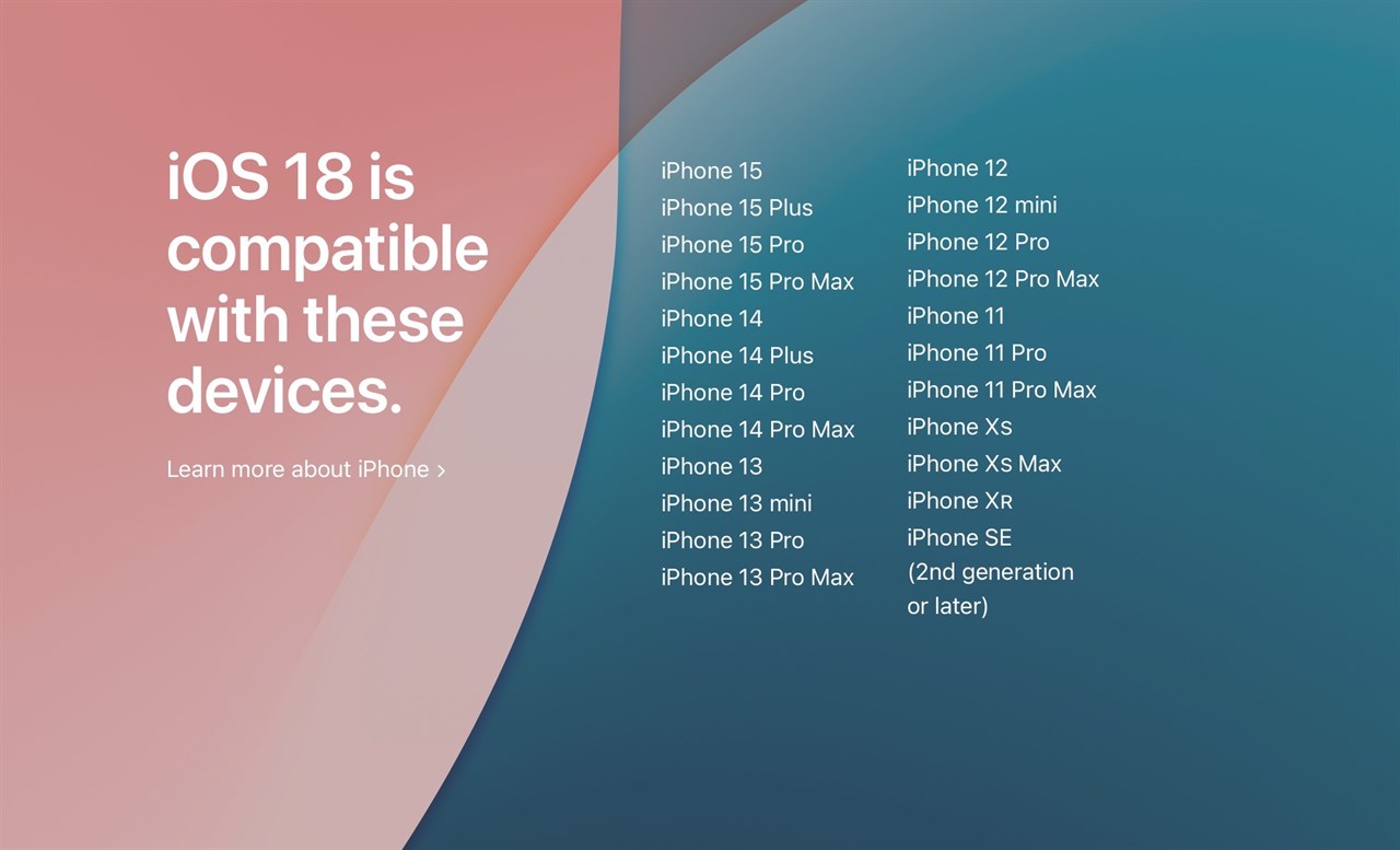 Danh sách iOS 18