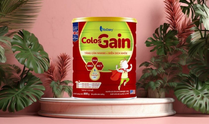 Sữa bột Colos Gain 0+ (sữa non) hương vani 800g (0 - 12 tháng)