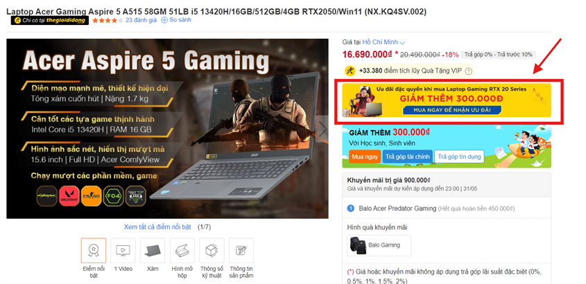 Chỉ &aacute;p dụng cho sản phẩm c&oacute; hiện thị banner