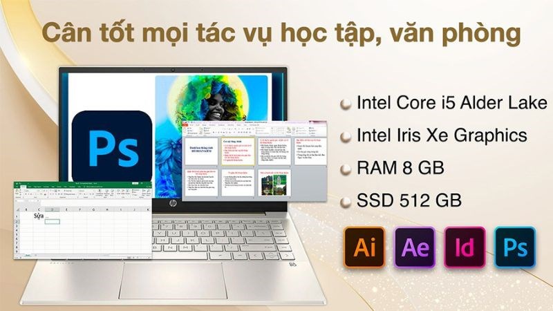 Intel Gen 12 đ&aacute;p ứng mọi t&aacute;c vụ học tập v&agrave; văn ph&ograve;ng