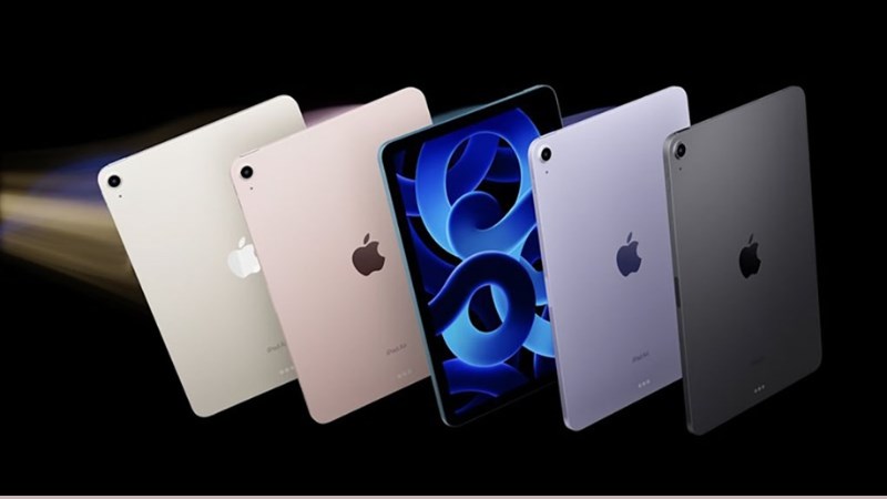 iPad Air 5 c&oacute; đến 4 m&agrave;u sắc kh&aacute;c nhau để dễ d&agrave;ng chọn lựa
