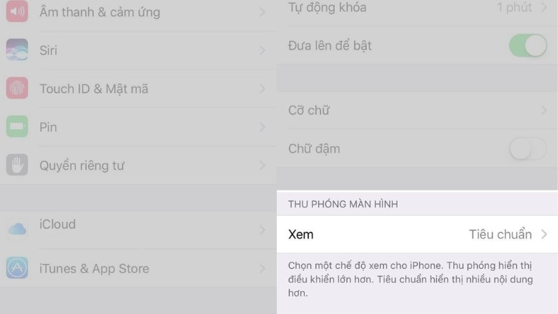 T&igrave;m mục Xem v&agrave; tick chọn v&agrave;o d&ograve;ng chữ Ti&ecirc;u chuẩn