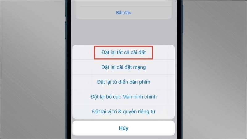 Chọn mục Đặt lại cài đặt mạng