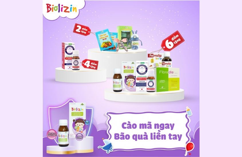 Chương trình tích điểm kẽm Biolizin đổi quà liền tay