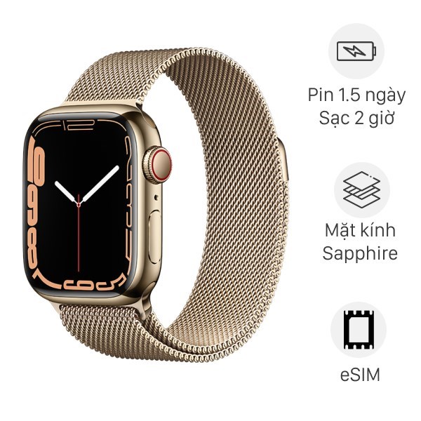 Apple Watch Series 7 LTE 41mm viền thép