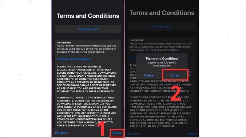 Tiến h&agrave;nh cập nhật bằng c&aacute;ch nhấn Agree > Tiếp tục nhấn Agree để x&aacute;c nhận