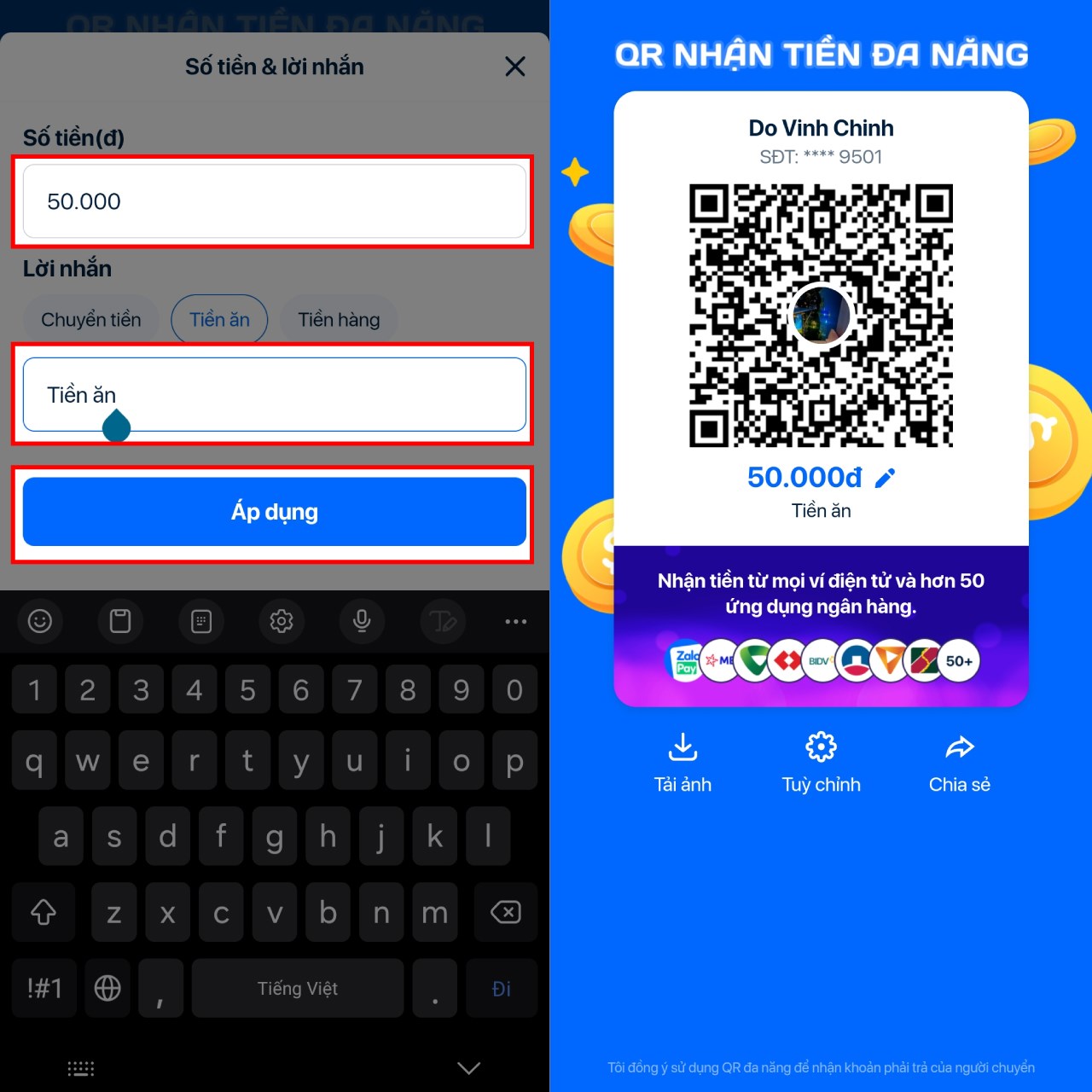 Cách tạo mã QR có sẵn số tiền trên ZaloPay